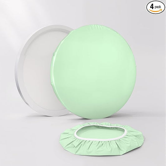 12" Ceiling Light Cover, 4 Pcs Flush Mount Light Fixture Cover, Fabric Ceiling Light Fixture Cover, Light Filters for Bedroom, Kitchen, Hallways/Entryways, Office, Basement (Light Green)
