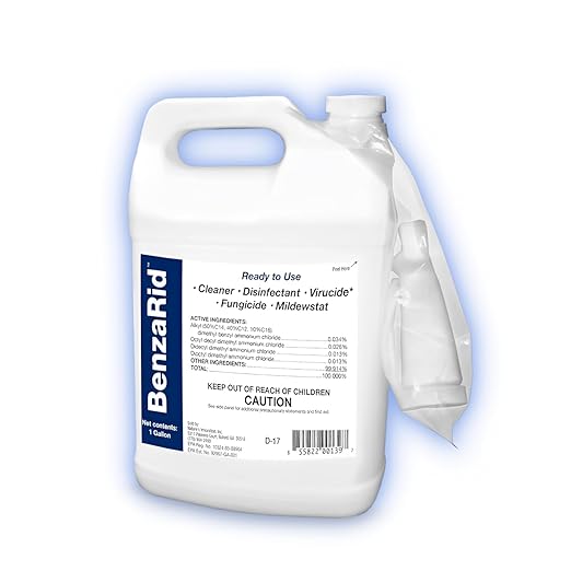 BenzaRid Hospital Disinfectant Sanitizer & Virucide | Kills 99.99% of COVID-19, Avian Flu H1N1,H1N2, H5N1, SARS, Bloodborne Pathogens, Staph, Bacteria & Mold | EPA Reg. | Child & Pet Safe 1 Gal