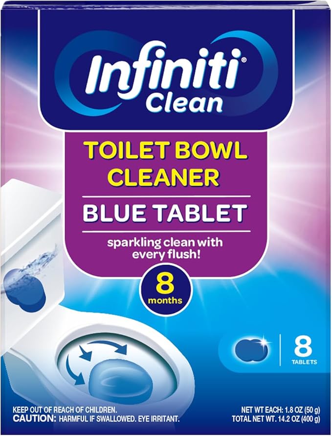 Toilet Bowl Cleaner Tablets - Blue Automatic Toilet Bowl Cleaners with Bleach, Deep Cleaning & Odor Eliminator – Septic Safe, Stain Remover for Long-Lasting Freshness and Shine (4)