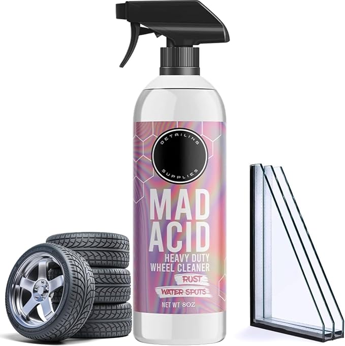 Acid Glass Cleaner, Water Spot Remover, Shower Cleaner, Heavy-Duty Wheel Cleaner For Bathroom, Car, Furniture, Easily Remove Hard Water Spots from Windows (1, 1pcs*8oz)