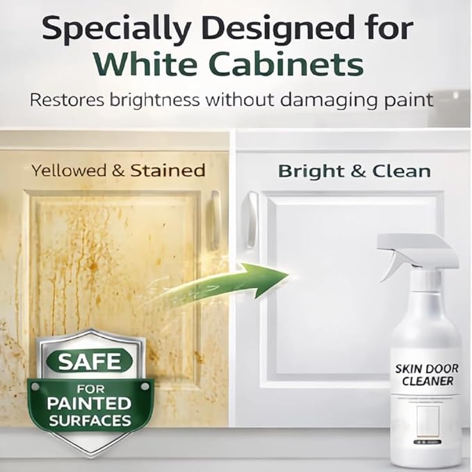 Kitchen Cabinet Cleaner And Degreaser For White Painted Cabinets, Kitchen Cabinet Cleaner For Wood, Degreaser Cleaner Heavy Duty, Remove Tough Grease And Grime, Furniture Polish Restorer (2PC)