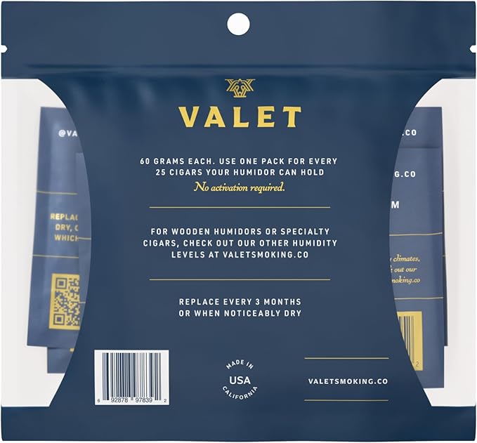 Valet 69% Two-Way Humidity Packs 4-Pack (60g), Two-Way Humidity Control Packs for Airtight & Plastic Containers, Moisture Absorber, Made in USA