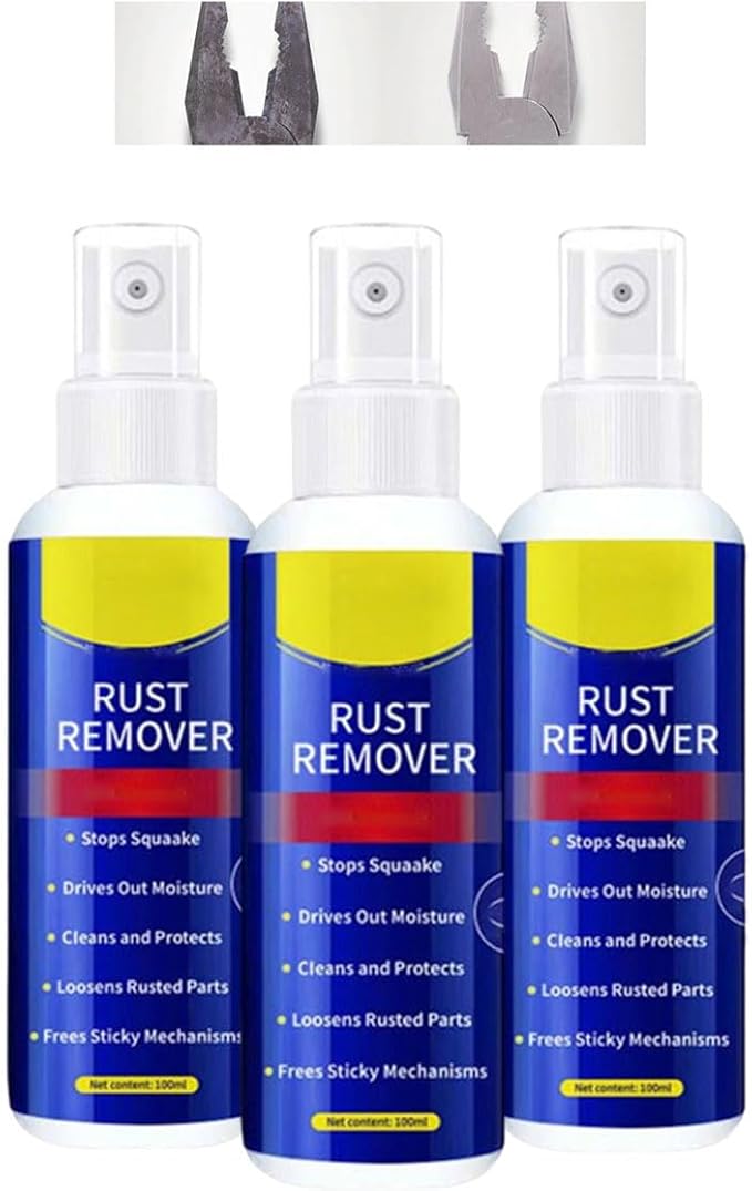 Anti-Rust Lubricant Spray & Rust Remover,Multi-Purpose Lubricant Rust Remover Spray for Metal,Penetrating Oil & Anti-Rust Spray for Vehicles, Tools, Chains (3PCS)
