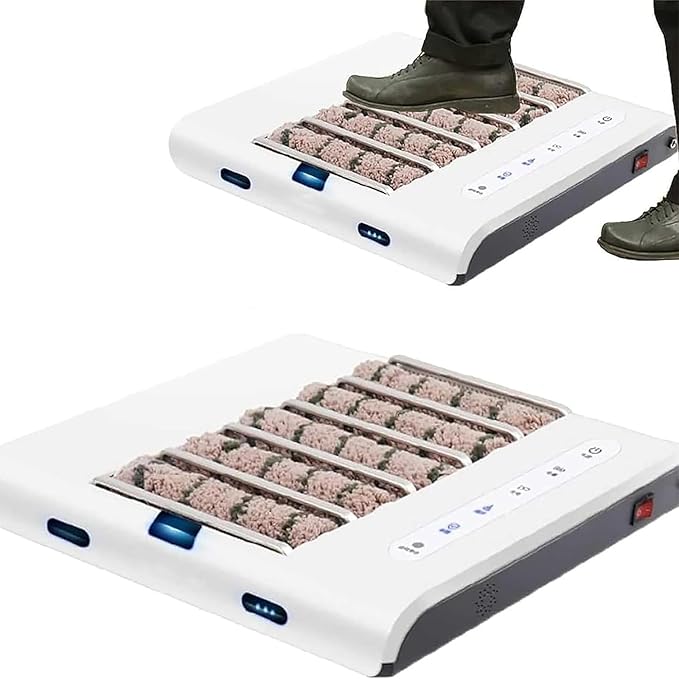 Intelligent Shoe Sole Cleaning Machine, Rechargeable Entrance Shoe Brush with 1000pa Suction and 260RPM/min Speed, 20 Times/S High Frequency Friction, for Laboratory Floor