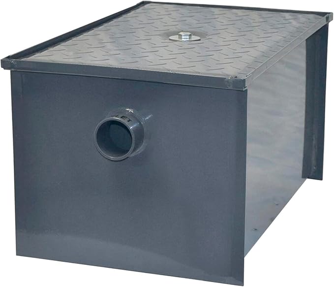 20 LB Carbon Steel Grease Trap Interceptor for Restaurant Under Sink Kitchen