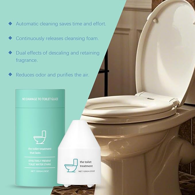 Gel Toilet Bowl Cleaner, Foaming Toilet Cleaner, No Scrub Toilet Bowl Freshener, Bathroom Cleaning Products, Prevent Stains and Limescale, Long-Lasting Fresh Scent, Deep Cleans Pipes (1PCS)