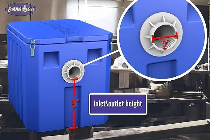 Grease Trap + Grease Trap Cleaner - Grease Interceptor 10 GPM - Grease Traps For Restaurants + Grease Trap Tablets 12 pcs - 20 Lb Grease Trap Interceptor - Plastic Under Sink Grease Trap