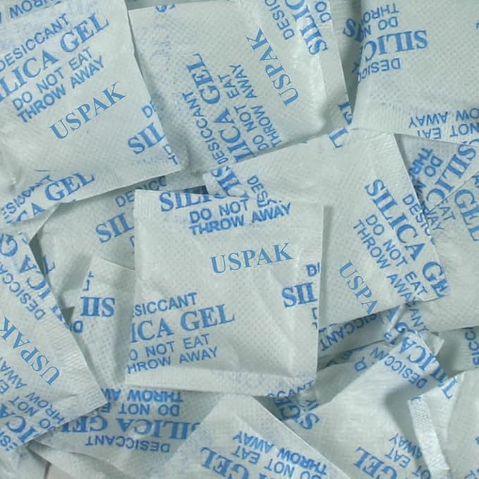 USPak Deisscant Packs 2 Gram 100 Packets Silica Gel Drying Agent Moisture Absorbers Dehumidifiers for Storage