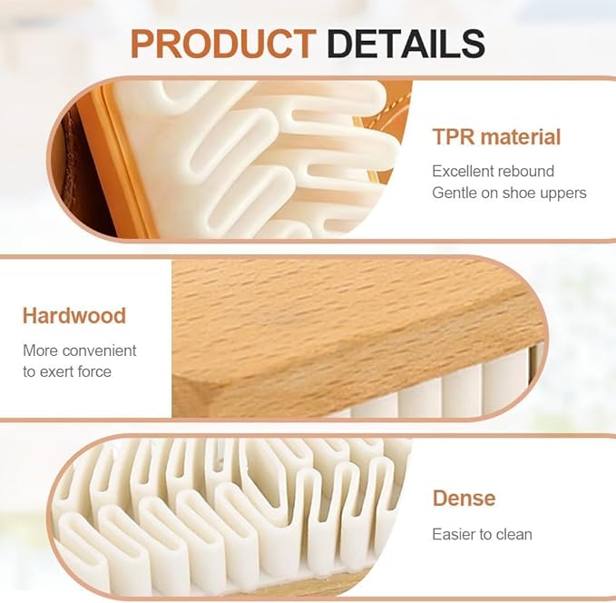 Rubber Shoe Brush, 2026 New Suede Shoe Brush and Eraser, Soft Suede Shoe Brush Cleaner, Suede Cleaning Brush for Shoes Nubuck Flocked & Matte Leather with Wooden Handle | Easy to Clean (2pcs)