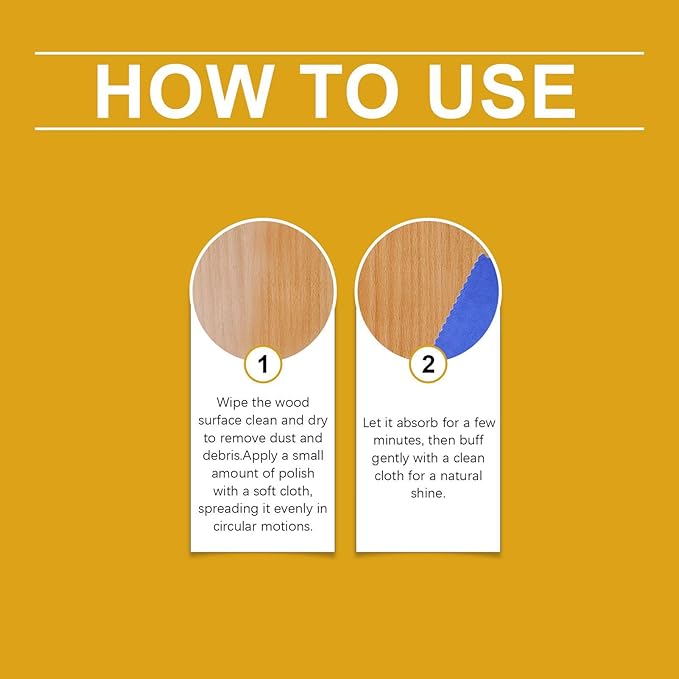 Wood Furniture Polish - Scratch Repair Dust Remover | Cleaner For Bedroom, Living Room Dining Room Apartment, Entryway, Cabinet, Table, Shelf, Desk, And Chairs