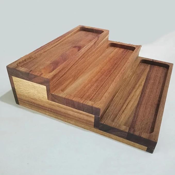 3 Bamboo Tier Spice Rack Seasoning Organizer for Cupboard Supplies