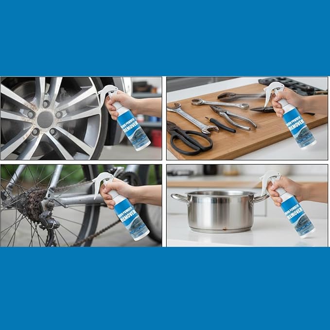 2026 New Multi-functional Quick-Acting Rust Removal Spray, Rust Removal Spray for Metal, Fast-Acting Formula for Tools, Leaves Primed Surface Ready to Paint, Furniture & Household Surfaces (1PC)
