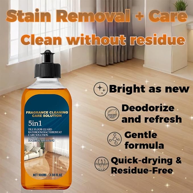 2026 New 5 In 1 Floor Cleaner, Fast-Drying Fragrance Cleaning Care Solution, Multi-Surface Floor Cleaner Stain & Odor Remover Floors Cleaners, Restore Hardwood Floors Shine (3Pcs)