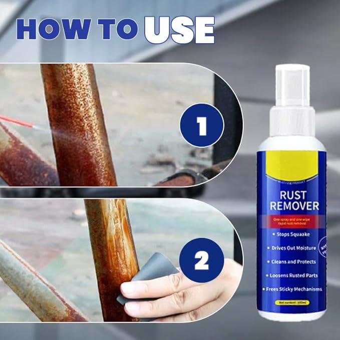 Anti-Rust Lubricant Spray & Rust Remover,Multi-Purpose Lubricant Rust Remover Spray with Protective Coating, Fast-Acting Formula & Easy Application, for Metal, Vehicles, Tools, Chains (1PC)