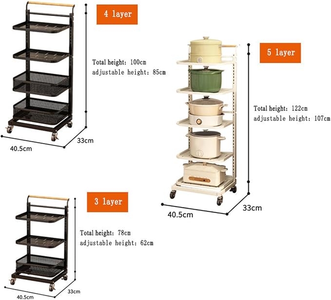 Kitchen Pan Rack nizer with Corner Shelf Black 4 Boards and 1 Basket niser Stand for Kitchen Worktops.