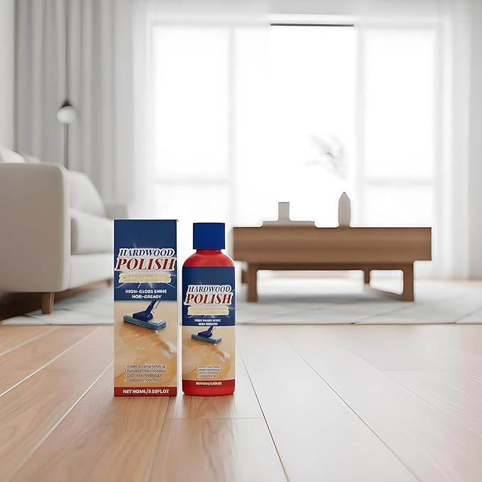 Wood Floor Polish - Deep-Penetrating Mopping Cleaner | Laminate & Hardwood Floor Polish for Bedroom, Entryway, Living Room, Apartment, Cabinets, Tables, Shelves and Furniture Care