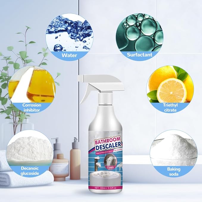 Eadwe Stubborn Stains Cleaner, 2025 Upgrade Bathroom Descaler Cleaners, Multipurpose Bathroom Foam Cleaner, Bathrooms Descaler Spray for Toilet Bath Shower Glass Sink Cleane (3)