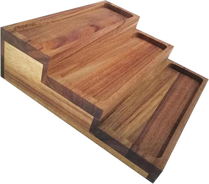 3 Bamboo Tier Spice Rack Seasoning Organizer for Cupboard Supplies