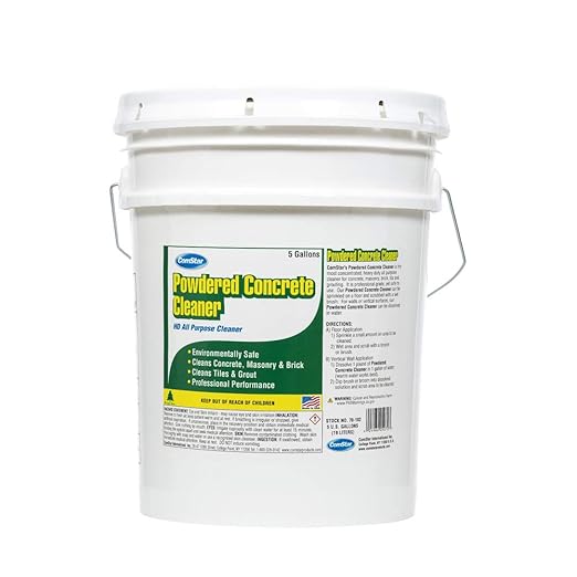 ComStar Powdered Concrete Cleaner, Heavy-Duty All-Purpose Cleaner for Concrete, Masonry, Brick, Tile, Grouting & Tire Rims, Made in USA, 5 Gallon (05-072)