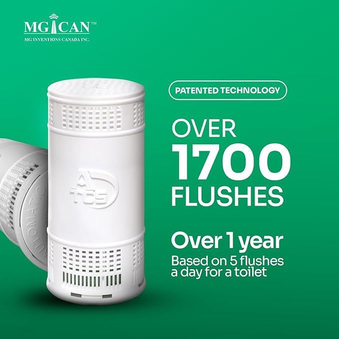 MGICAN Patented Automatic Toilet Bowl Cleaner System (ATCS) 1700+ Flushes - Non Toxic Toilet Bowl Cleaners for Hard Water Stains - UL-Certified Toilet Cleaner 1 Year Supply (2 Pack)