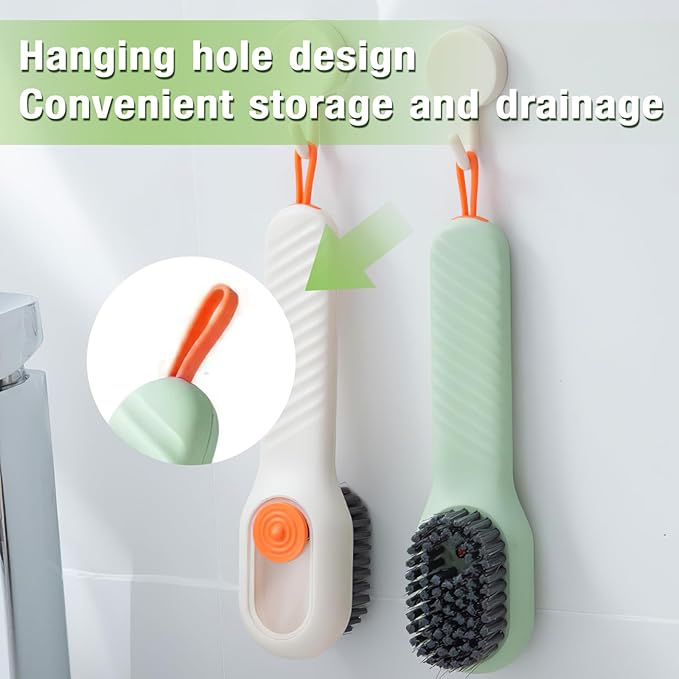 Soap Dispenser Scrub Shoe Brushes for Cleaning, Multi Function Liquid Adding Soft Fur Cleaning Brush for Stains, Shoe Scrubber Brush, 2 Pack