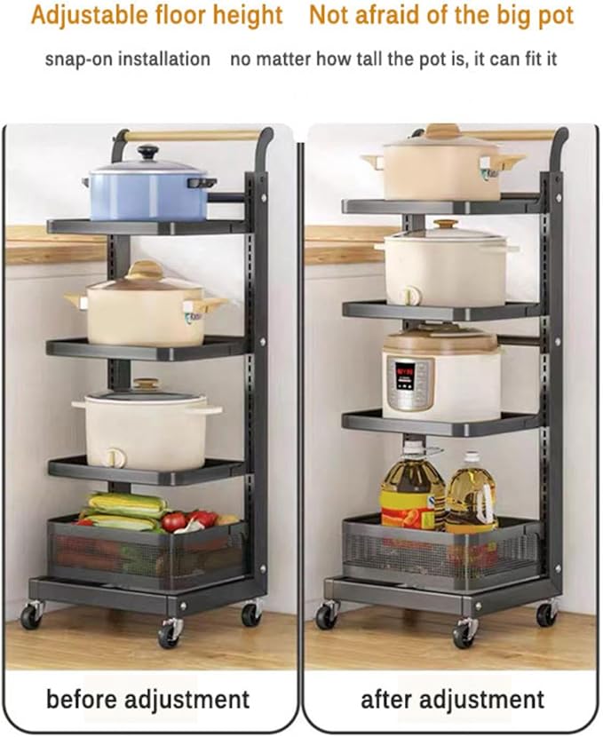 Kitchen Worktop Pan Stand nizer with Chopping Board Rack and Cupboard Storage White