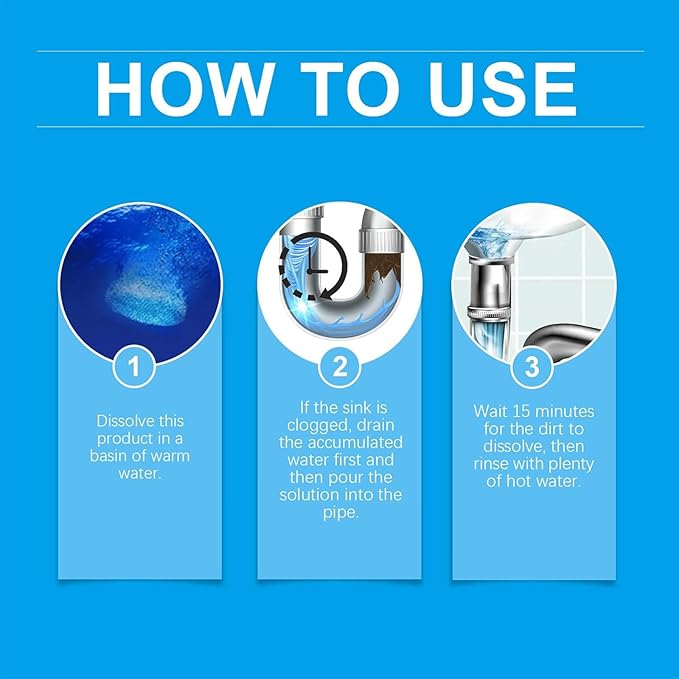 Strong Drain Effervescent Tablet, Quick-Dissolving Sink Tablets for Smell, Foaming Drain Cleaner Tablets for Garbage Disposal, Cleaner for Sewer, Toilet and Septic Tank, 12pcs/box (1box)
