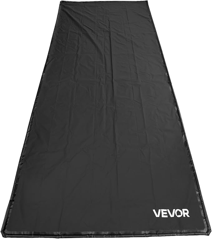 VEVOR Containment Mat, 8 ft 6 in x 20 ft, Non-Slip PVC Garage Floor Mat with a Cleaning Squeegee, Heavy Duty Durable Waterproof Protection from Snow, Rain and Mud for Cars SUVs Trucks Parking, Black