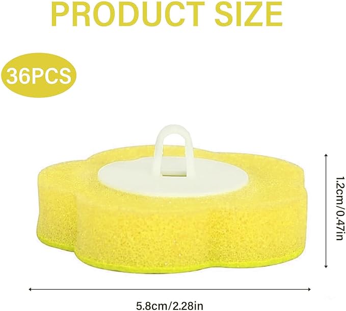 Disposable Toilet Brush, 36 PCS Toilet Brush Replacement Head, Toilet Wand Replacement Heads, Disposable Toilet Cleaning System, Toilet Wand Heads for Bathroom(Yellow)