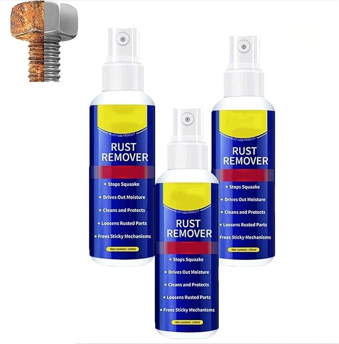 Rust Remover, 2026 Upgrade Rust Remover for Metal, Anti-Rust Lubricant Spray, Multi-Purpose Lubricant Rust Remover Spray for Cars, Tools, Chains (3PCS)