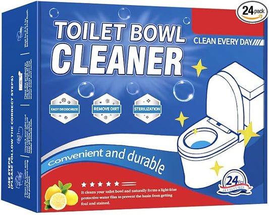 Toilet Cleaning Tablets | Fast-Dissolving, Long-Lasting Freshness | 12/24 Count | Safe for All Toilets, Septic Tanks & Pipes (24)