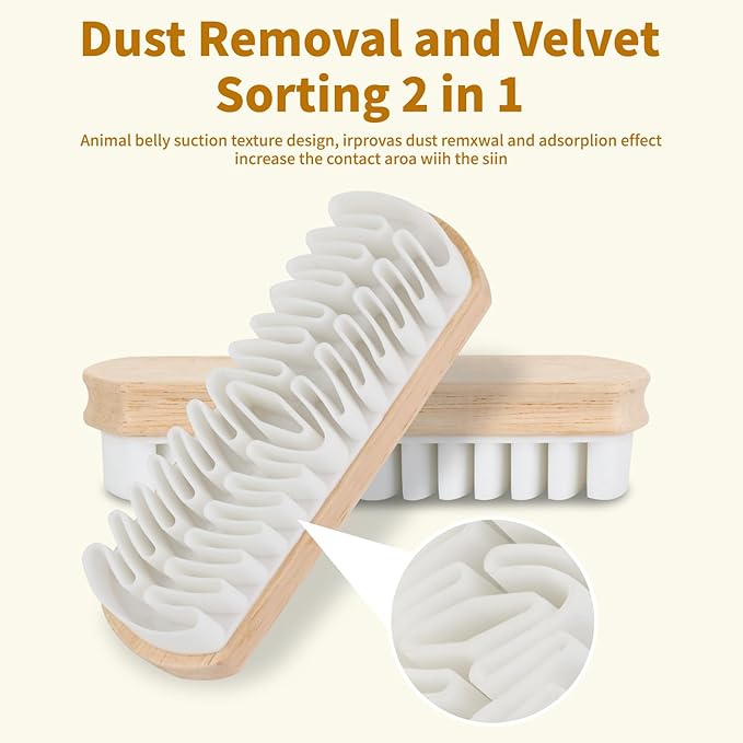 2Pcs Suede Brush for Shoes, Nubuck Brush Suede Eraser Suede Shoe Brush Suede Shoe Cleaner, Suede Cleaning Brush for Shoes, Bags, Sofa with Wooden Handle, Stain Eraser