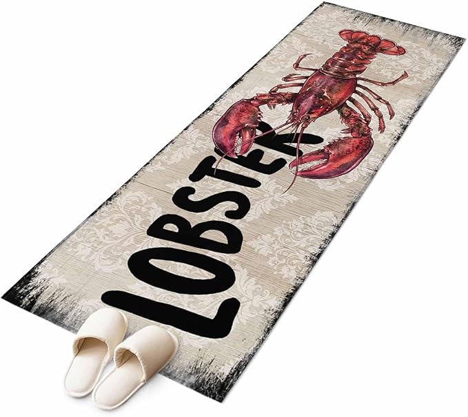 Nautical Ocean Wood Texture Runner Rug 2'x6', Hallway Runner Rugs Washable Non-Slip Bedside Floor Mats Carpet for Kitchen Bedroom Laundry Room Bathroom