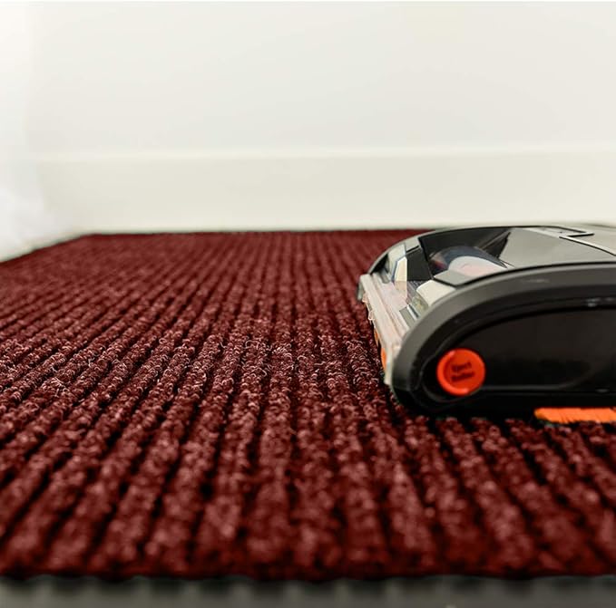 Notrax 109 Brush Step Carpeted Indoor/Outdoor Entrance Mat for Home or Office, 2' X 3', Absorbent Slip Resistant Heavy Duty Entry Mat, Red/Black, 109S0023RB
