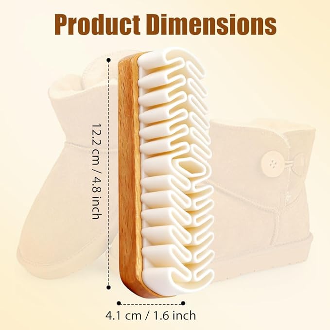 Suede Shoe Brush and Eraser, 2026 New Rubber Shoe Brush, Rubber Polish Eraser with Soft Bristle Brush for Suede Cleaner and Nubuck Brush (2)