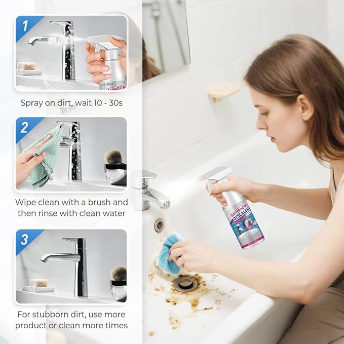 Bathroom Descaler Foam Cleaner, 2026 New Foam Spray Cleaner, Multipurpose Stubborn Stains Remover for Kitchen Bathroom, Hard Water Stain Remover for Home Use (2 Pcs)