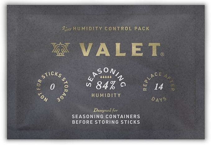Valet 84% Two-Way Humidity Pack Single (60g), Individually Wrapped Seasoning Pack for Wood Container Prep, Made in USA