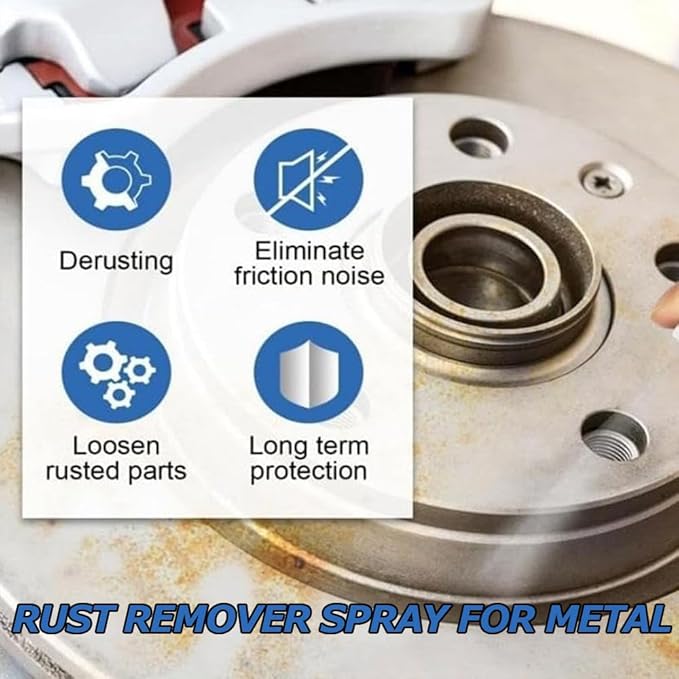 Powerful Rust Remover for Metal and Stainless Steel,Rust Remover Spray for Metal,Heavy Duty Metal Rust Remover,Highly Concentrated Rust Remover for Steel & Iron, Tools, Automotive Parts (2PCS)