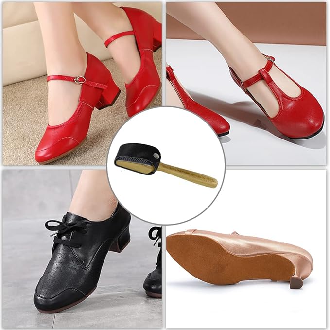 Dance Shoes Brush Wooden Shoes Cleaner Brush Practical Suede Sole Wire Brush for Cleaning Dance Shoes