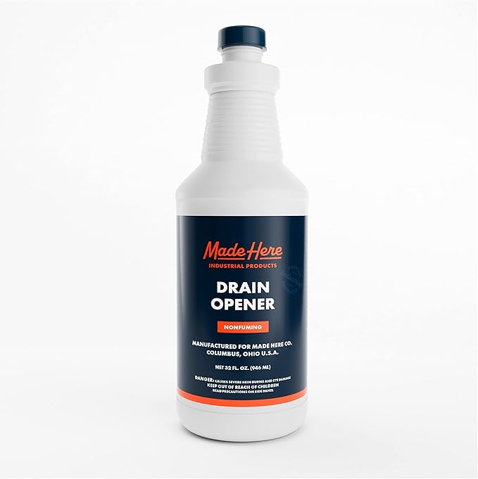 Quick-Acting Liquid Drain Opener - Dissolves Grease, Hair, Food & More - Prevents Plumbing Problems - Non-Fuming, No Acid or Bleach Odors - Safe for All Pipes - 32 oz