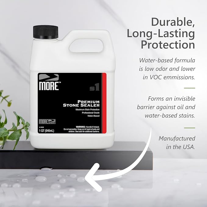MORE - Quartz Countertop Cleaning, Sealing & Protection Kit - Shine & Stain Protection - Water-Based Formulas - Water-Based Formulas -L