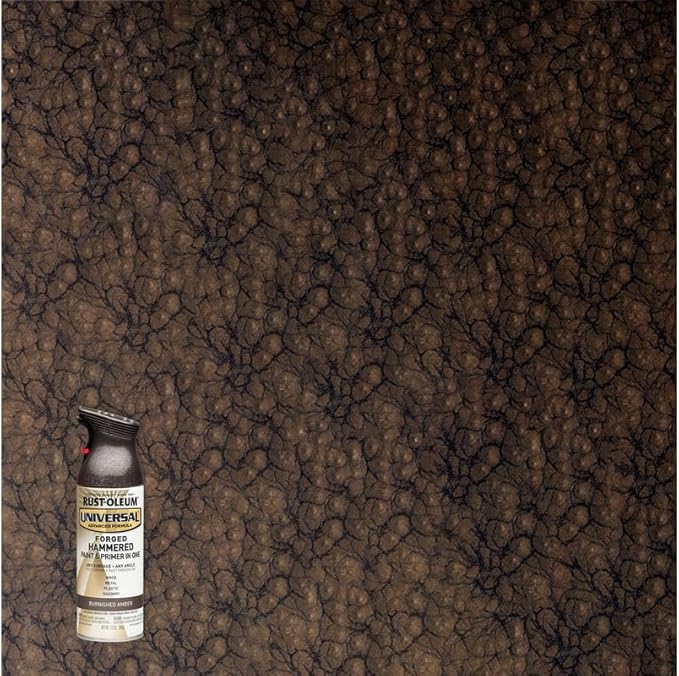 Rust-Oleum 271480 Universal All Surface Forged Hammered Spray Paint, 12 oz, Burnished Amber