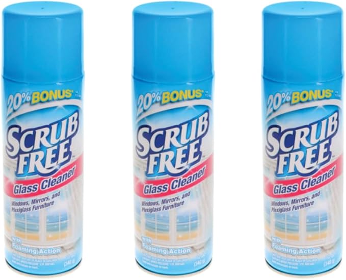 All in One Glass Cleaner Scrub Free - For Windows, Mirrors and Plexiglass Furniture - (3) 12 oz Cans - with Foaming Action The best way to clean glasses. Take yours!