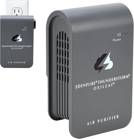 EdenPURE Thunderstorm III Air Purifier – Small Plug-In Ozone Generator & Ionizer – Eliminates Odors, Pet Smells, Smoke, Mold – Filter-Free Portable Cleaner for Home, Travel, Car, Office Use