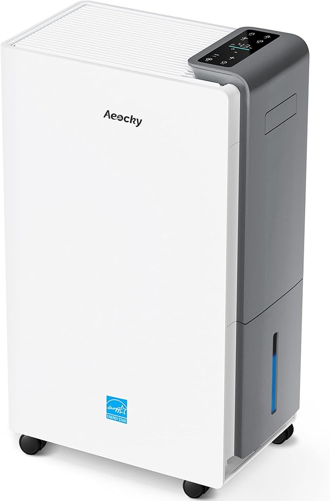 4500 Sq.Ft Energy Star Most Efficient 2025 Dehumidifier,AEOCKY Max 80 Pint/Day Smart Compressor Dehumidifier with Drain Hose, Intelligent Humidistat,for Basement,Bedroom,Home,Bathroom