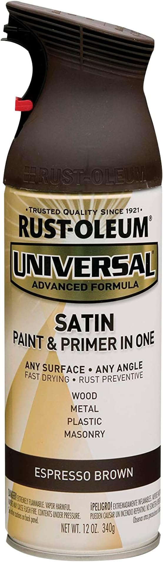Rust-Oleum 247570 Universal All Surface Spray Paint, 12 oz, Satin Espresso Brown