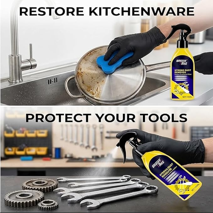 Effortless Rust Remover Kit - Removes Rust, Oxidation & Dirt - 5.07oz & Suitable for cars and metal tools - Aluminum, Chrome & Steel,with Sponge Pad