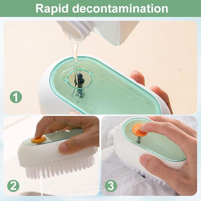 2025 New Shoe Cleaning Brush, 2PCS Laundry Brush Shoe Brush Liquid Shoe Brush, Household Cleaning Clothes Shoes Brush with Liquid Box for Washing Clothes Shoes (White+Yellow)