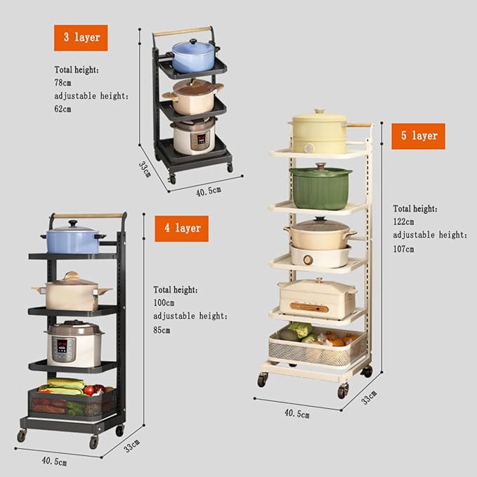 Black Frying Pan Storage Stand for Kitchen Cupboard nization Pot Rack nizer with 4 * 4 Boards