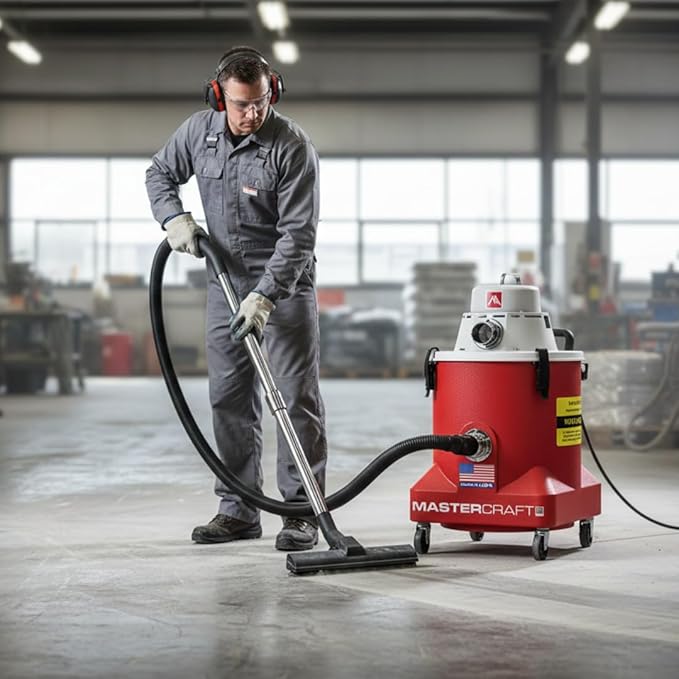 Mastercraft Enviromaster Critical HEPA Dry Vacuum 9 Gallon | 94 CFM 84" Waterlift | Max Capacity Dry Series | Mold, Lead & Asbestos Abatement, Restoration | 1.3 HP Commercial